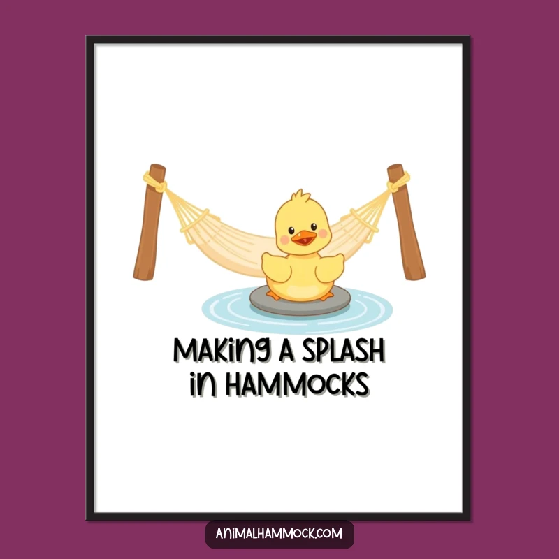 Free Printable Hammock Duckling Wall Art: Funny Playful Pal Decor Downloadable