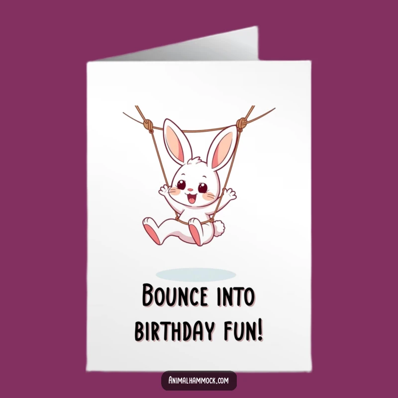 Free Printable Bunny Birthday Card: Glee-Kicking Bunny Hammock Funny Downloadable Gift