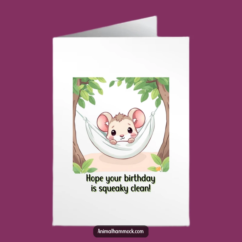 Free Printable Birthday Card: Curious Mouse Peeking, Funny Downloadable Gift