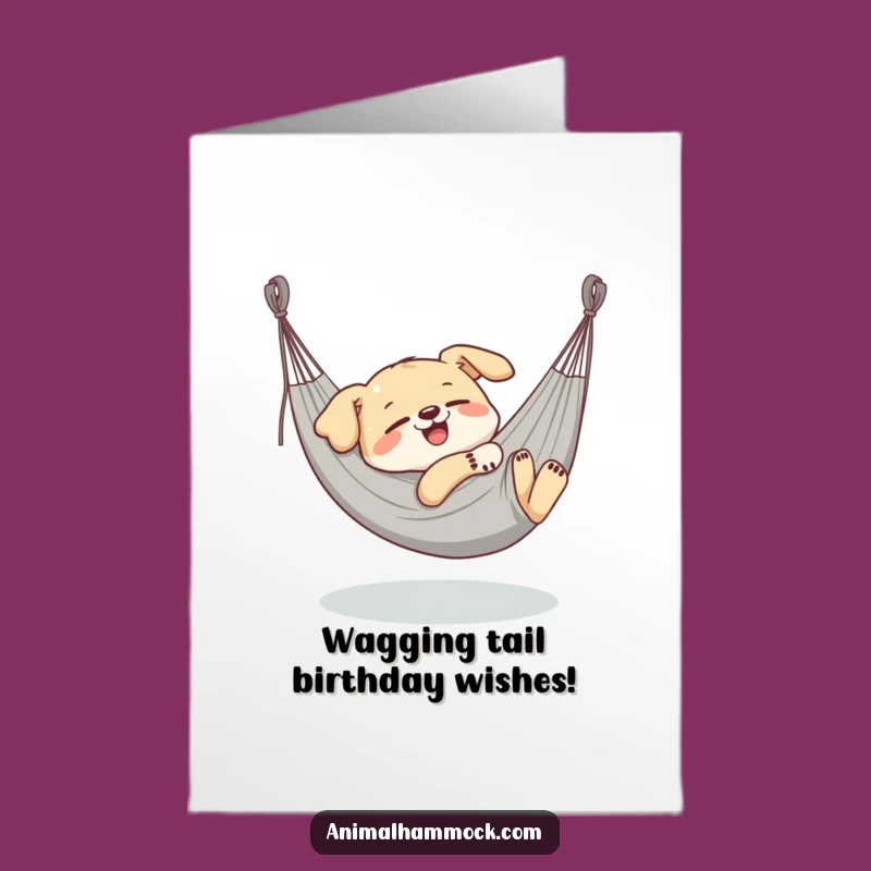 Free Printable Birthday Card: Delighted Dog Hammock Nap, Perfect Funny Downloadable Gift