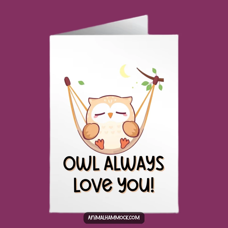 Free Printable Birthday Card: Dreaming Owl in Hammock, Funny Downloadable Gift