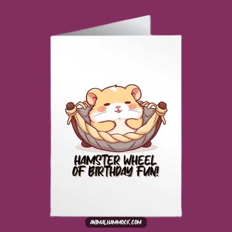 Free Printable Hamster Birthday Card: Rolling Hammock Fun Downloadable Gift