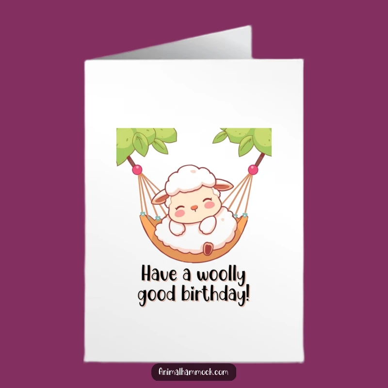 Free Printable Sheep Birthday Card: Peaceful Hammock Bliss DIY Downloadable Gift
