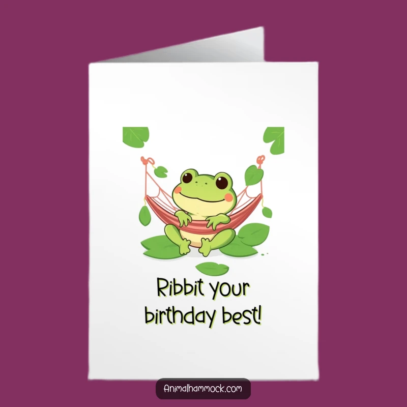 Free Printable Frog Birthday Card: Funny Hammock Chill Downloadable Gift