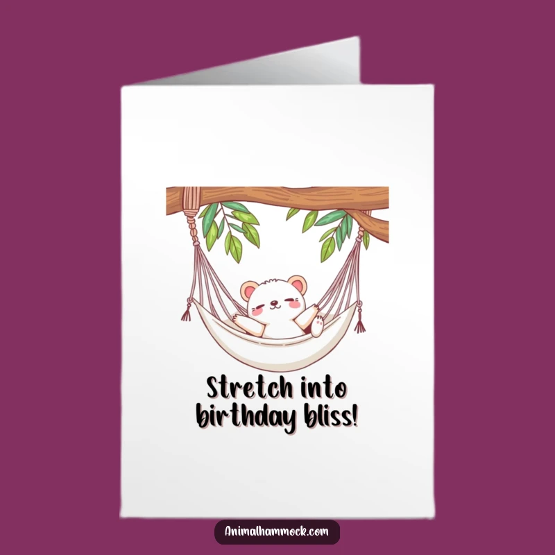 Free Printable Birthday Card: Cute Animal Hammock Relax Funny Downloadable Gift