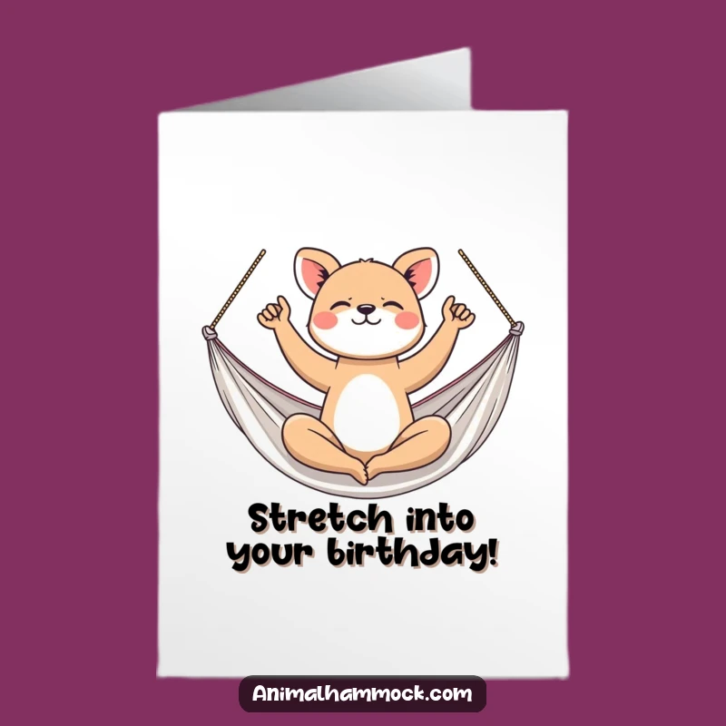 Free Printable Birthday Card: Yoga Animal Hammock Funny Downloadable Greeting