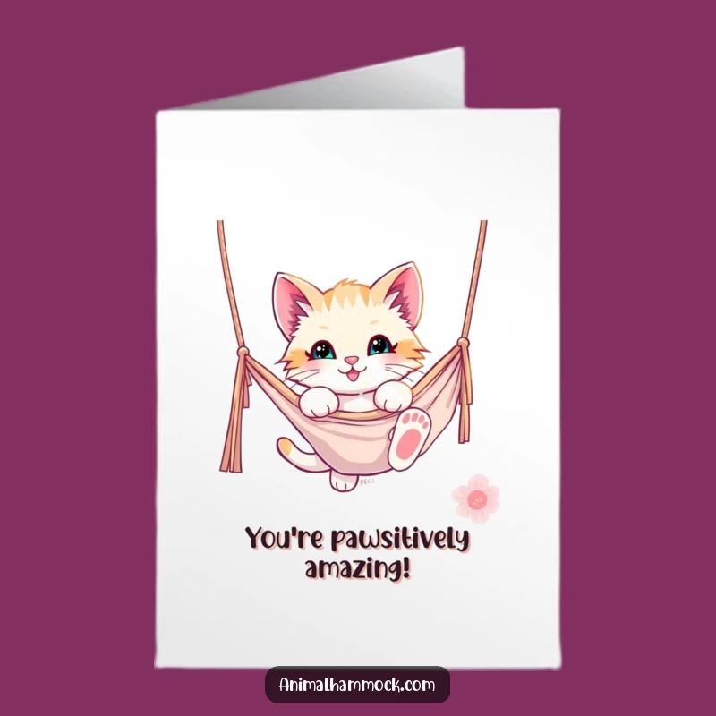Free Printable Congrats Card: Kitten Hammock Joy, Funny Downloadable Gift