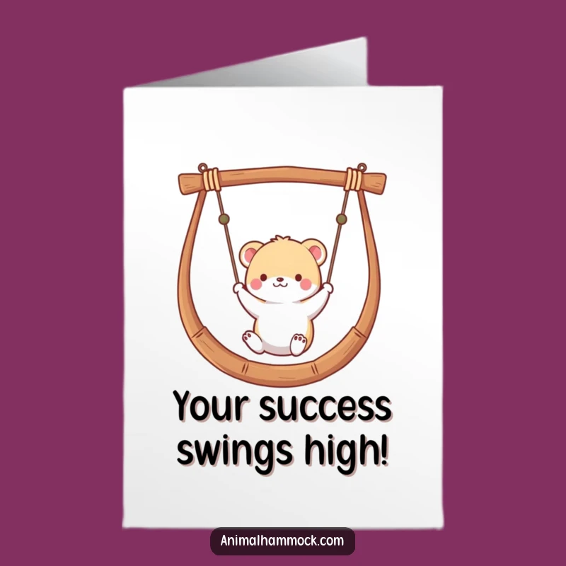 Free Printable Congrats Card: Relaxing Animal Hammock Celebration Funny Downloadable Gift