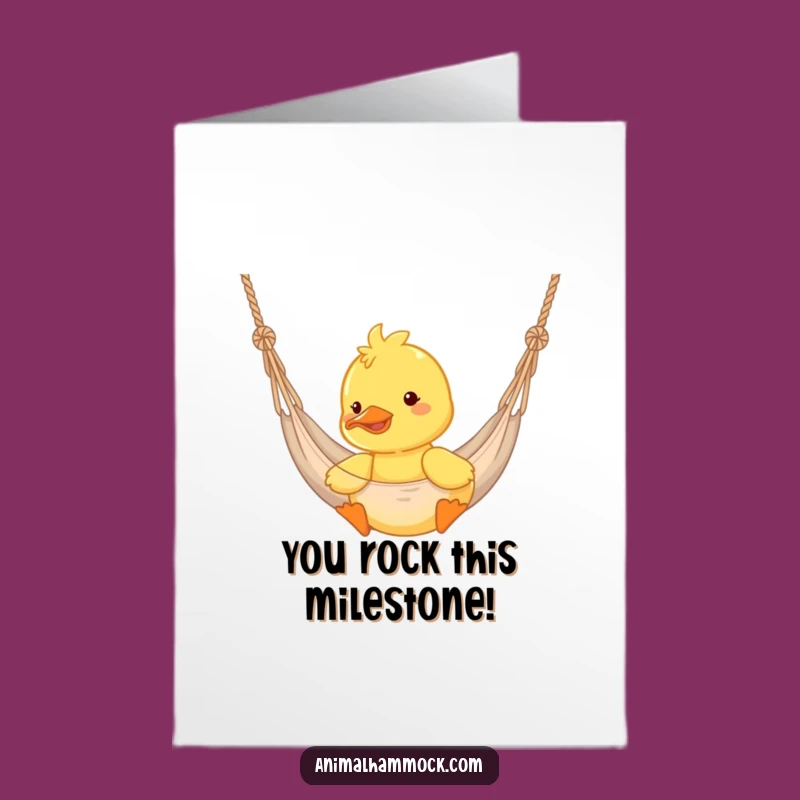 Free Printable Duckling Congrats Card: Hilarious Hammock Celebration Downloadable Gift