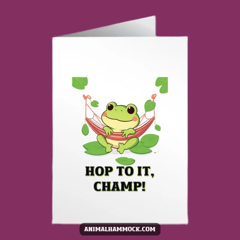 Free Printable Frog Congrats Card: Hilarious Hammock Relaxation Downloadable Gift