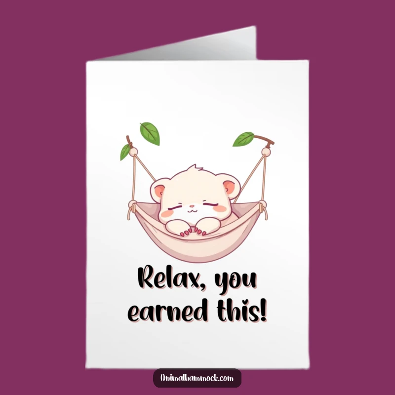 Free Printable Congrats Card: Napping Creature Hammock Funny Downloadable Greeting
