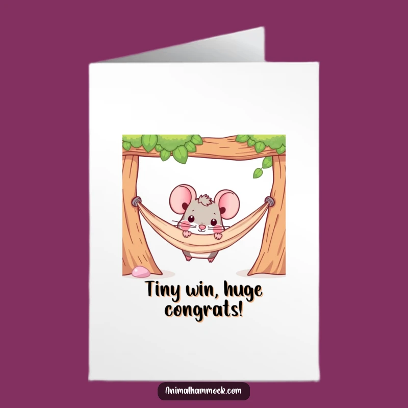 Free Printable Congrats Card: Mouse Hammock Scheme - Humorous Downloadable