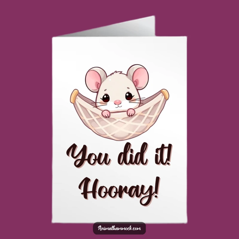 Free Printable Congrats Card: Hilarious Mouse Hammock Cheers Downloadable Gift
