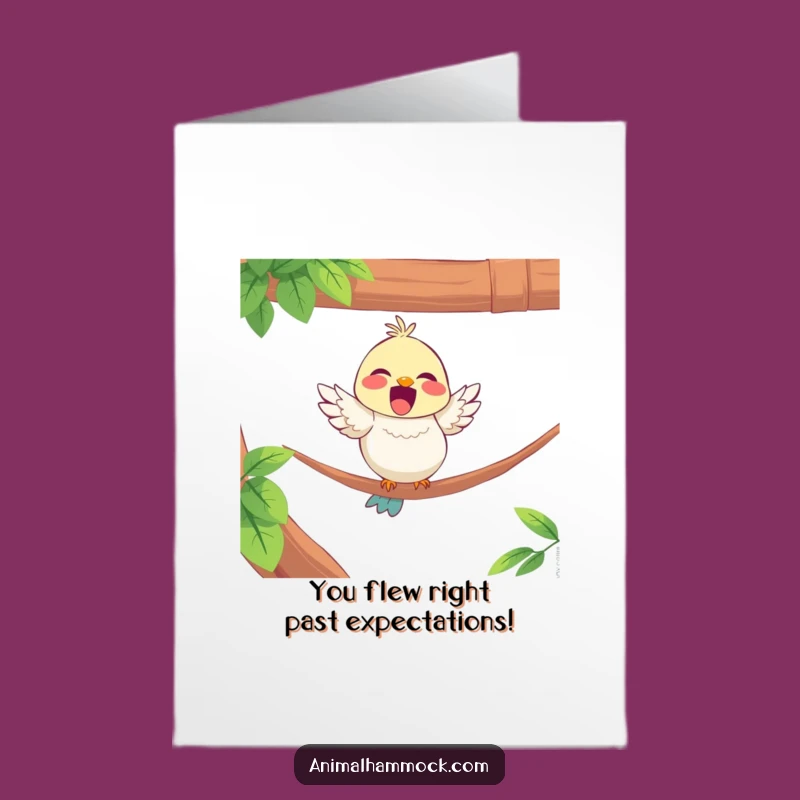 Free Printable Congrats Card: Bird Hammock Cheer - Humorous Downloadable