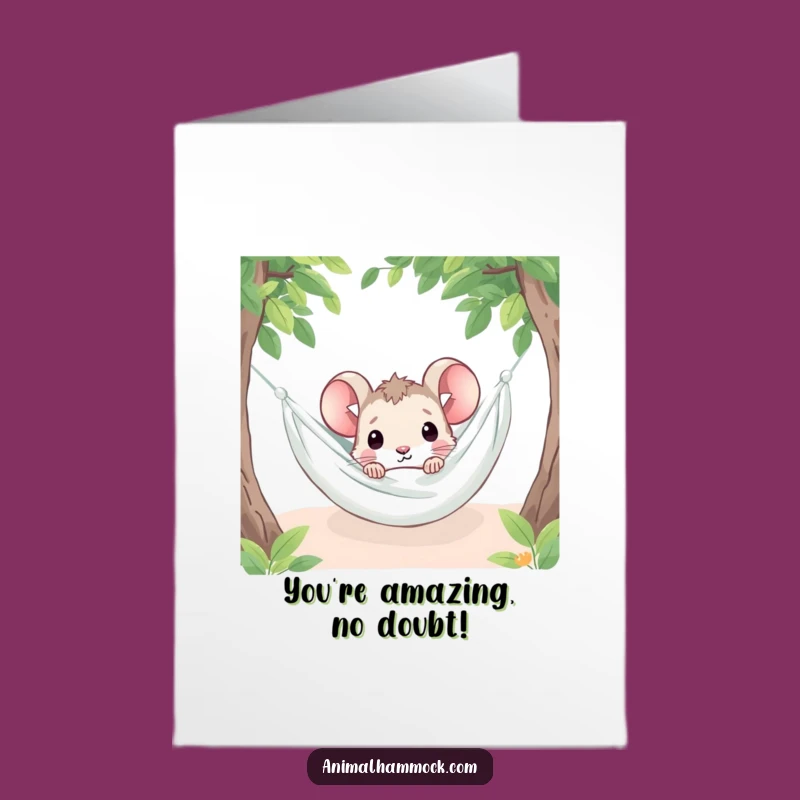 Free Printable Congrats Card: Curious Mouse Peeking, Funny Downloadable Gift