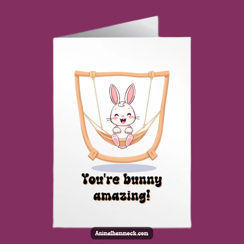 Free Printable Congratulations Card: Swinging Bunny Hammock - Sweet Downloadable Greeting!