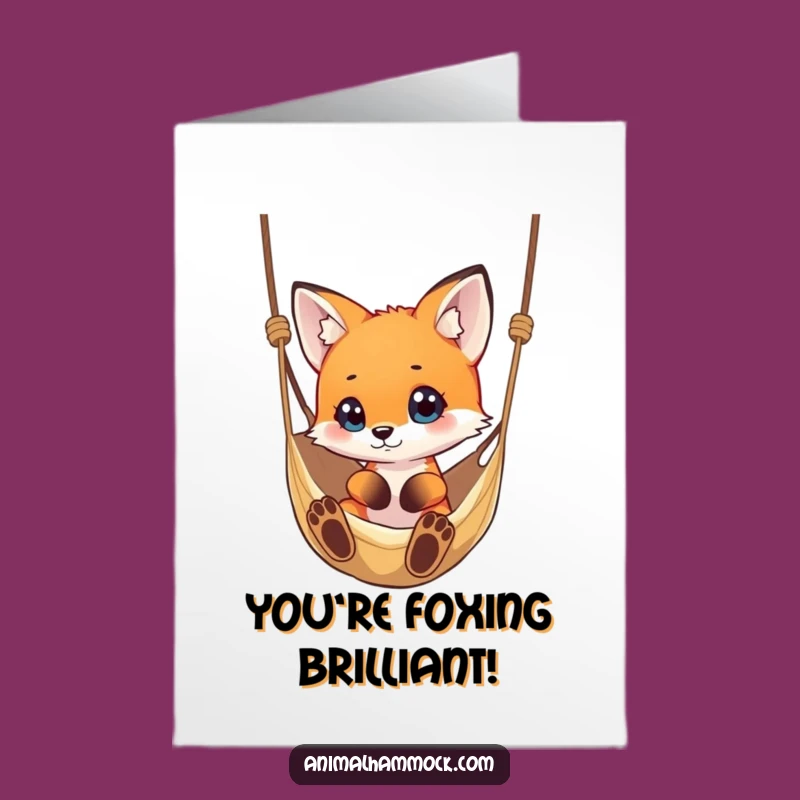Free Printable Congratulations Card: Fox & Hammock Vibes - Intriguing Downloadable Greeting!