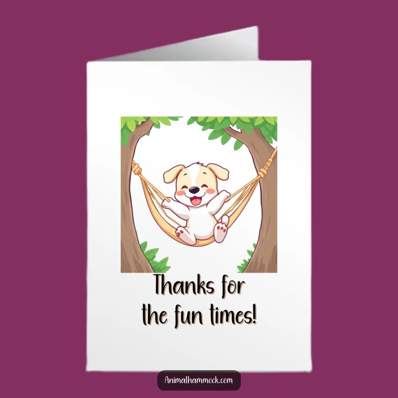 Free Printable Bouncy Puppy Thank You Card: Hammock Gratitude DIY Downloadable