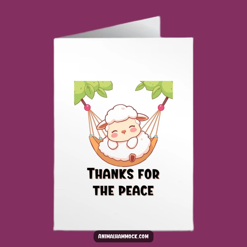 Free Printable Contented Sheep Thank You Card: Hammock Thanks DIY Downloadable