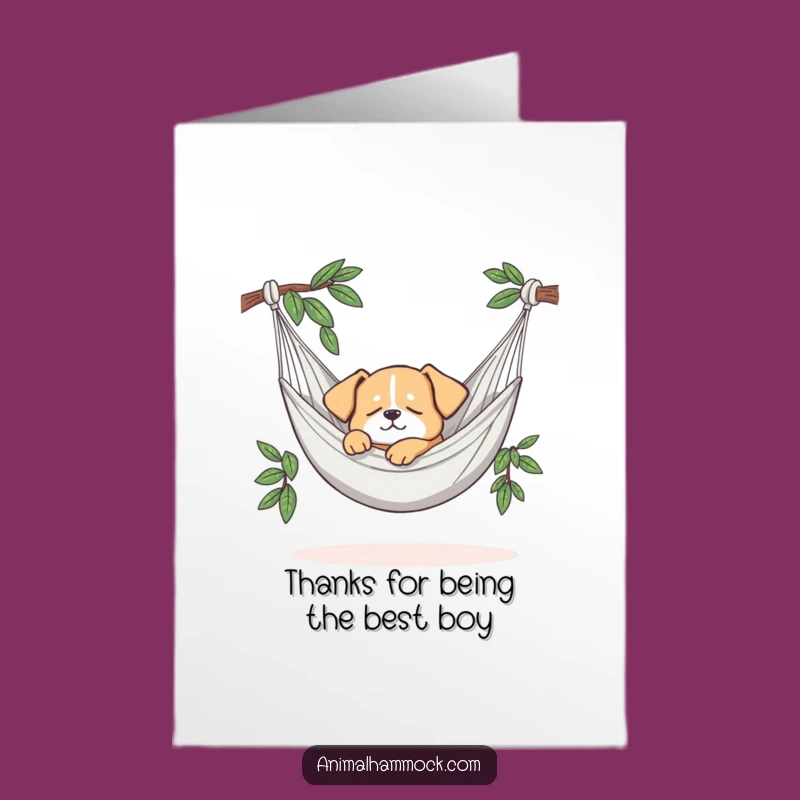 Free Printable Dog Thank You Card - Snoozing Hammock Gratitude Downloadable