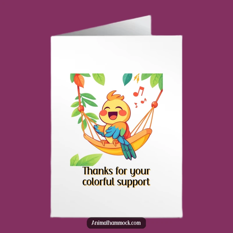 Free Printable Parrot Thank You Card: Singing Gratitude Downloadable Gift