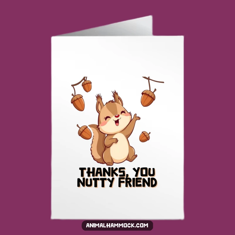 Free Printable Squirrel Juggling Thank You Card: Whimsical Downloadable Gift