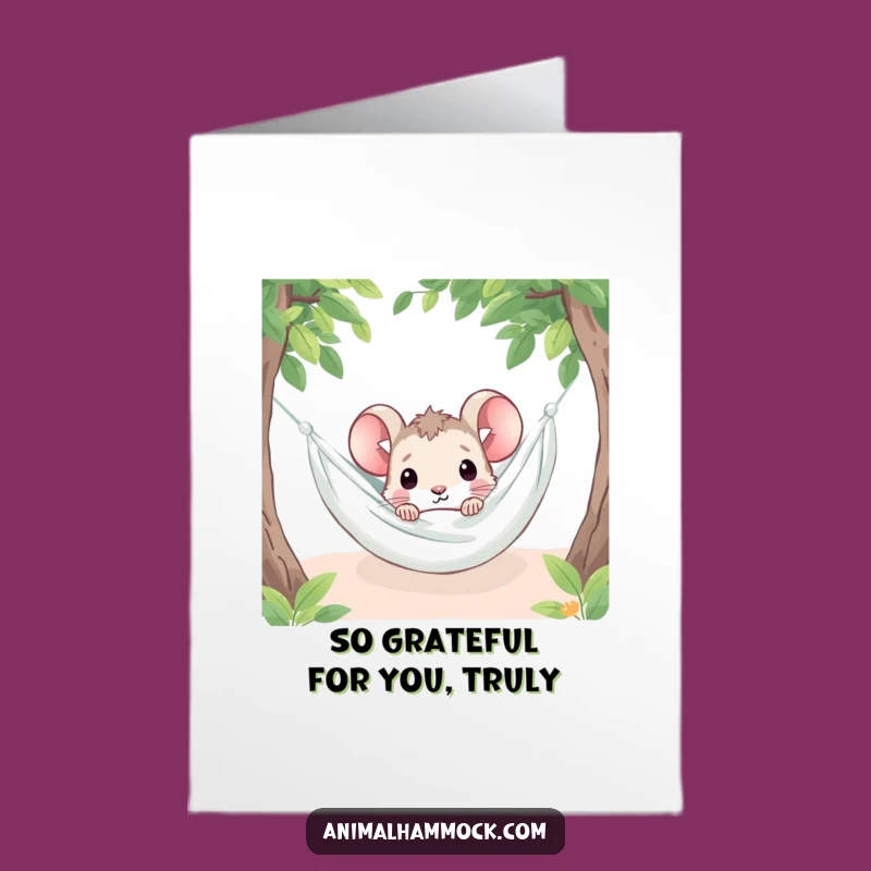 Free Printable Thank You Card: Curious Mouse Peeking, Funny Downloadable Gift