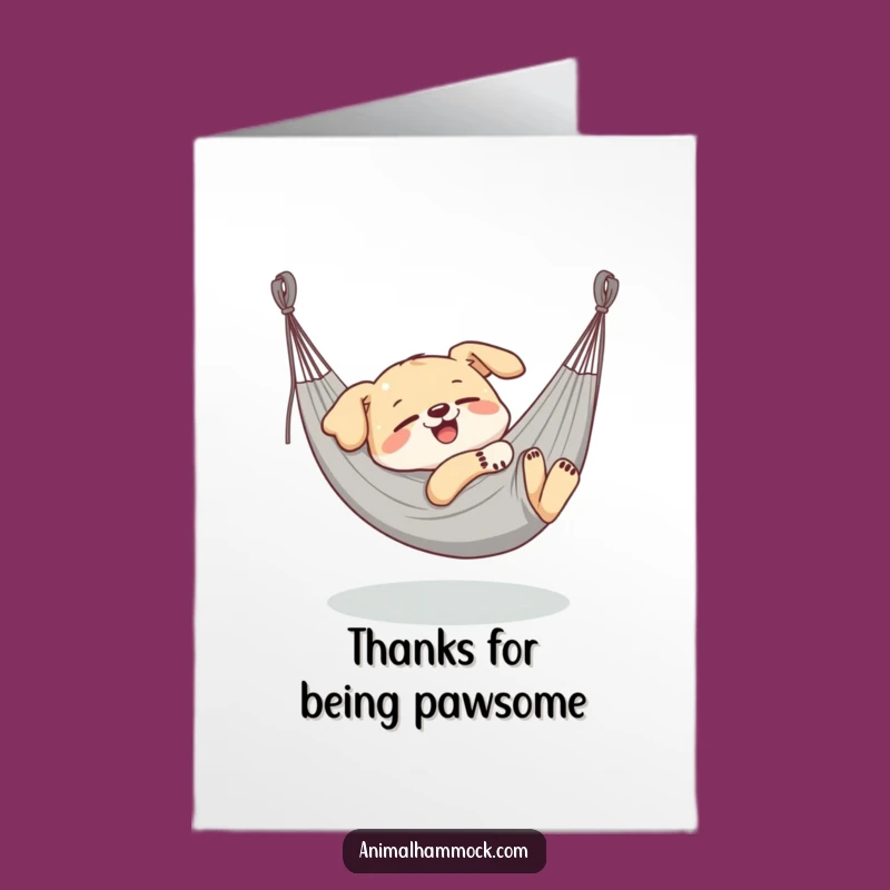 Free Printable Thank You Card: Delighted Dog Hammock Snooze, Fun Downloadable Gift