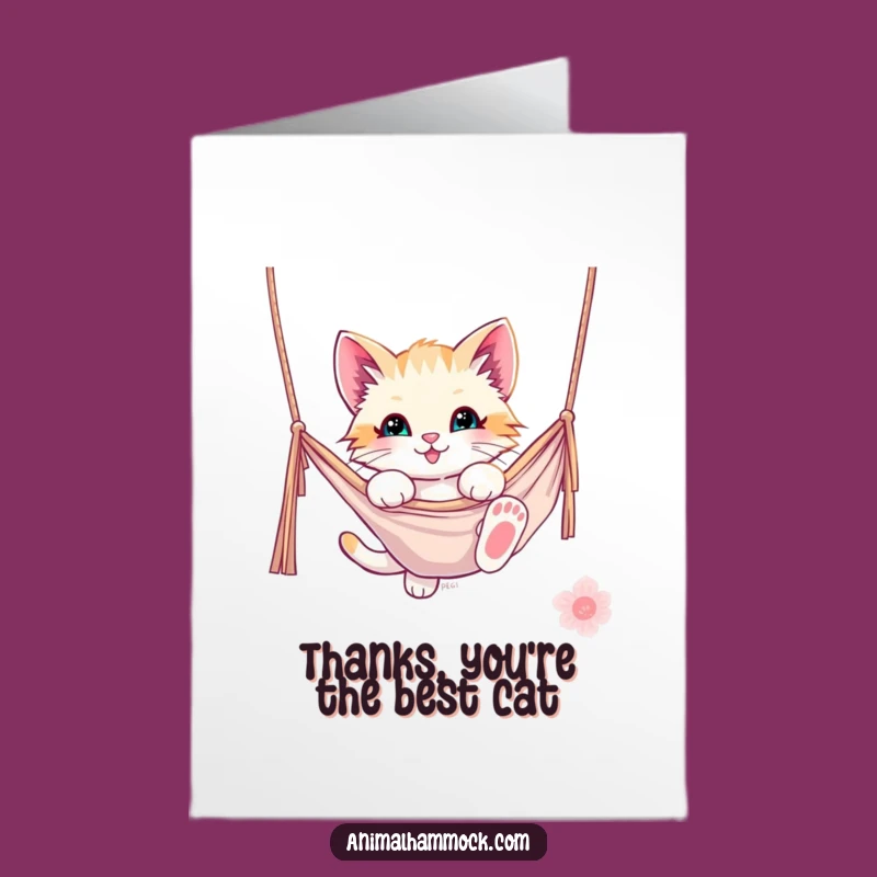 Free Printable Thank You Card: Kitten Hammock Thanks, Funny Downloadable Gift