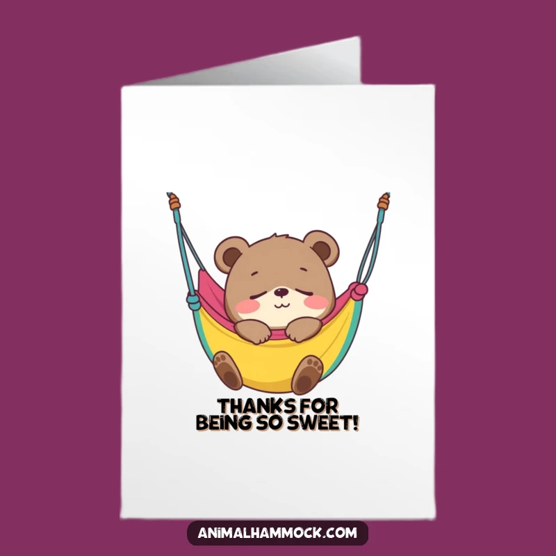 Free Printable Bear Cub Thank You Card: Sleepy Gratitude, Cozy Downloadable Gift
