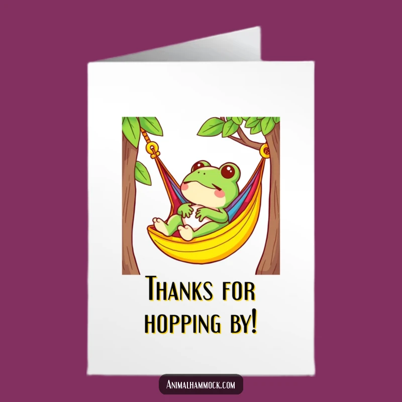 Free Printable Thank You Card: Frog Relaxing, Funny Downloadable Gift
