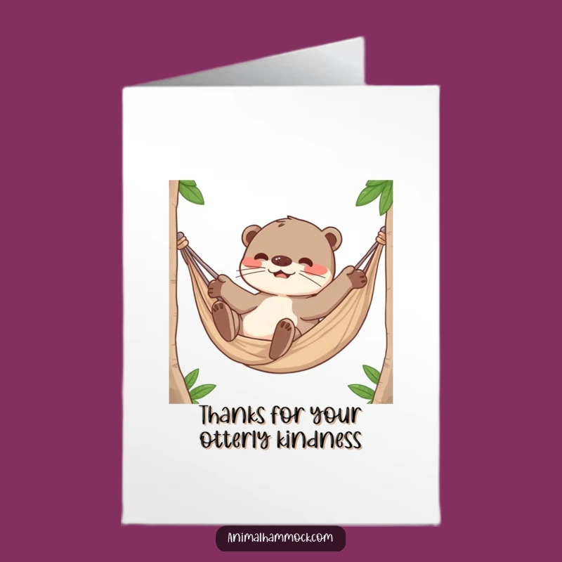 Free Printable Thank You Card: Playful Otter Hammock Giggle, Charming Downloadable Gift