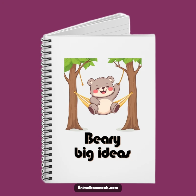 Funny Bear Cub Hammock Notebook - Jot Down Playful Ideas with Cub Humor