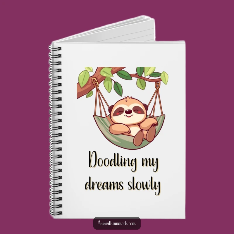 Funny Sloth Hammock Notebook - Jot Down Ideas at Your Own Pace