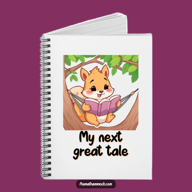 Funny Squirrel Reading Notebook: Jot Down Ideas in Hammock Style