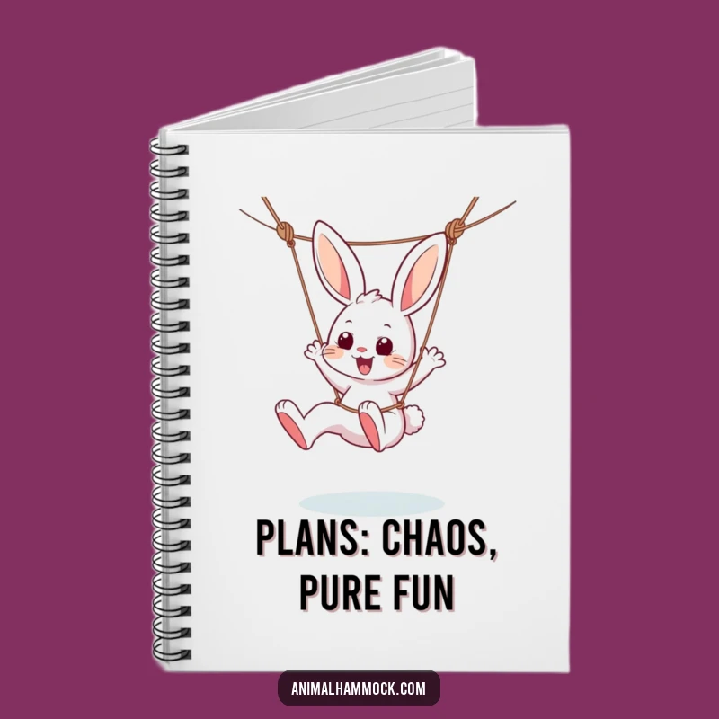 Funny Playful Bunny Hammock Notebook - Jot Down Joyful Ideas & Humorous Gift