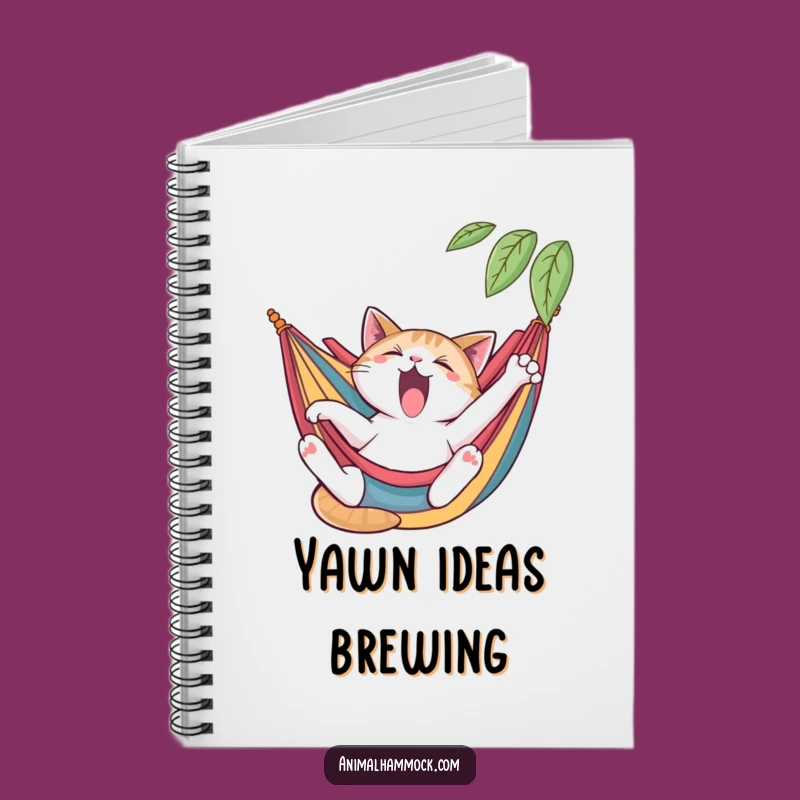 Funny Cat Notebook: Yawning Lounger Journal Gift