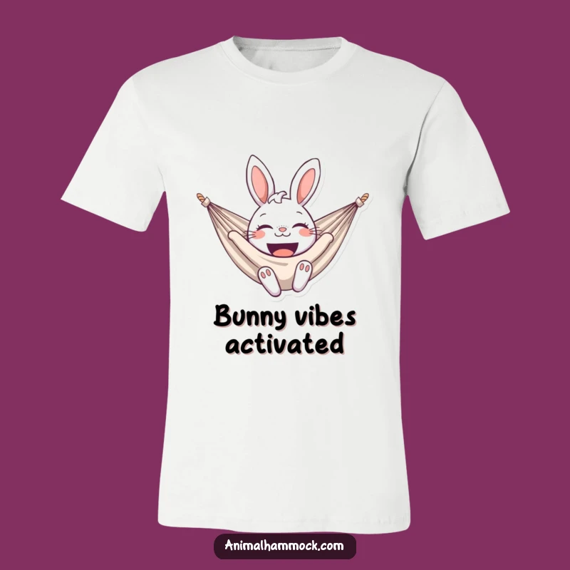 Funny Bunny Hammock T-Shirt - Cheerful Hop into Relaxation Apparel