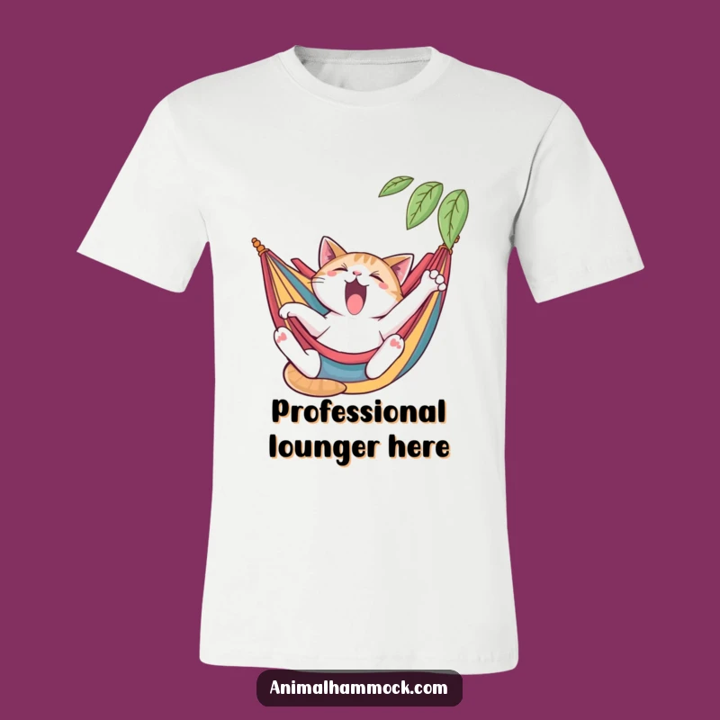 Funny Cat Hammock Shirt: Yawning Lounger T-Shirt Gift
