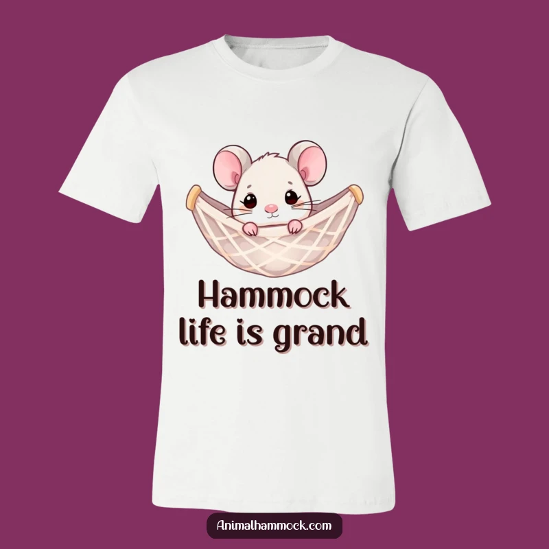 Funny Mouse Hammock T-Shirt: Happy Rodent 'Net'flix & Chill Tee, Gift Idea