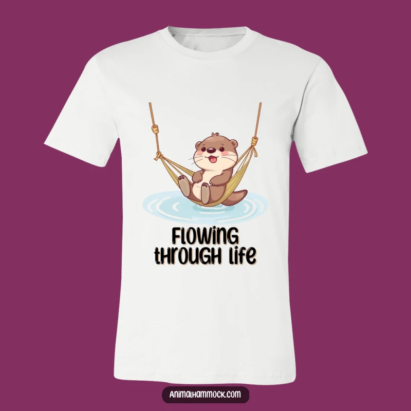 Funny Otter Hammock T-Shirt: Giggling Water Vibes - Awesome Sarcastic Gift