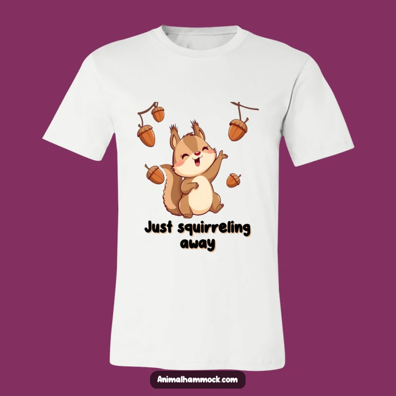 Funny Squirrel Juggling T-Shirt: Playful Acorn Acrobat Tee for Outdoor Fun
