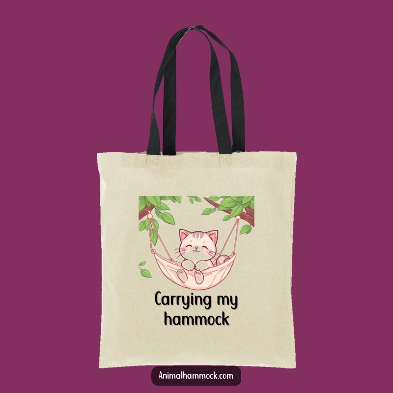 Funny Cat Hammock Tote Bag: Carry Your Essentials with Relaxed Charm!
