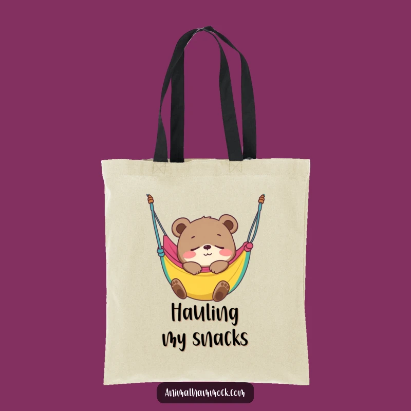 Funny Bear Cub Hammock Sleep Tote Bag: Cub Napping Carryall
