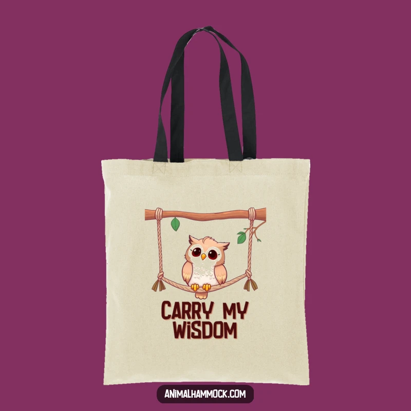 Funny Curious Owl Hammock Tote Bag - Whimsical Gift for Bird Lovers