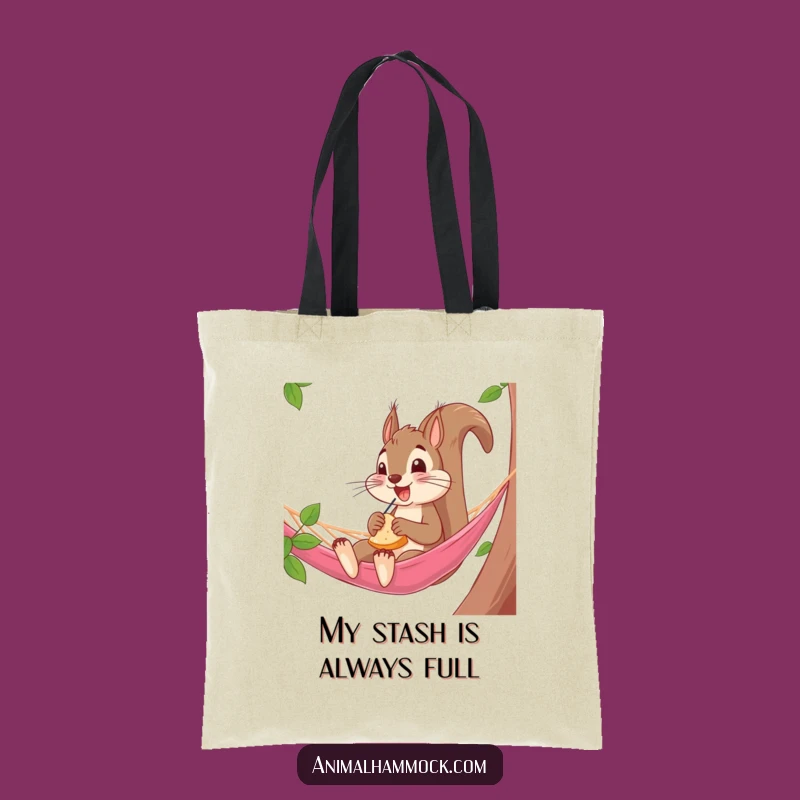 Funny Squirrel Hammock Tote Bag: Carry Your Snacks with Style
