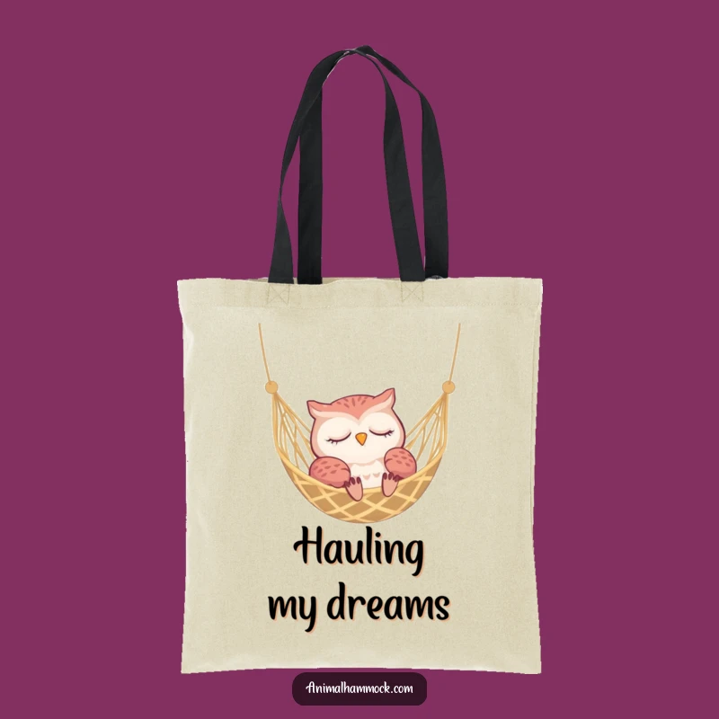 Funny Sleepy Owl Hammock Tote Bag - Peaceful & Practical Gift for Owl Lovers